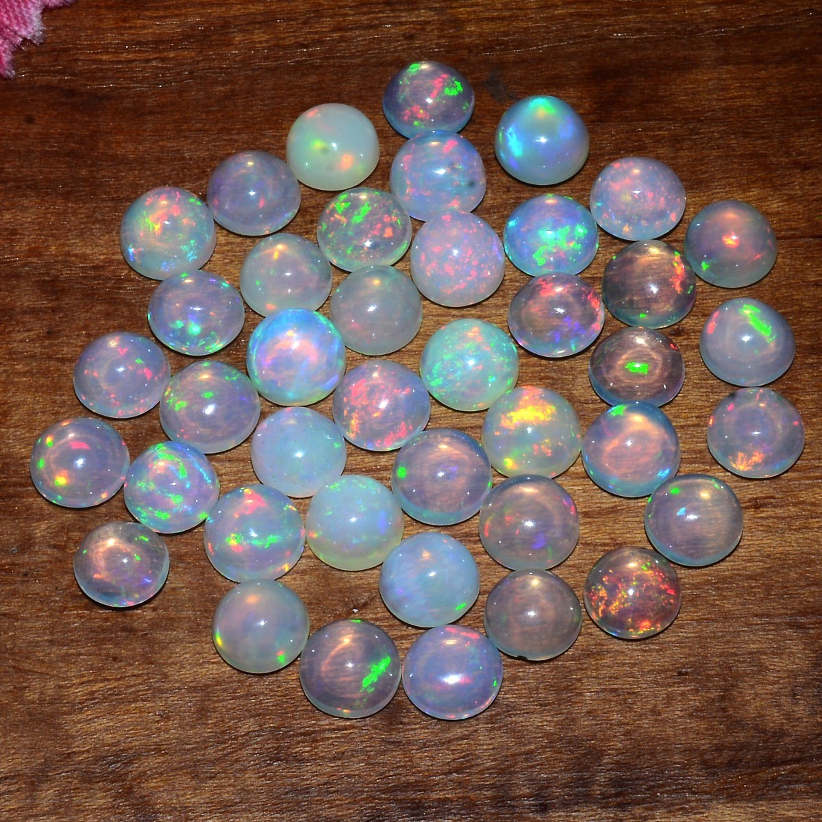 15 Pcs Natural Opal Ethiopian 7mm Hi-Grade Round Flashy Colors Loose Gemstones