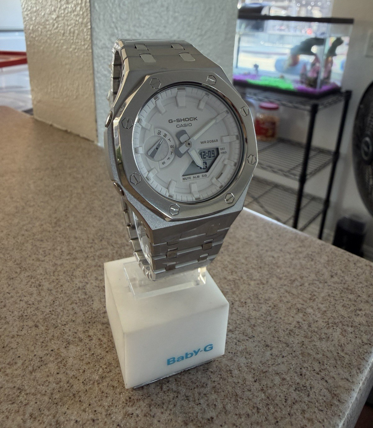 Casio G-SHOCK GA2100 Stainless Steel White Face