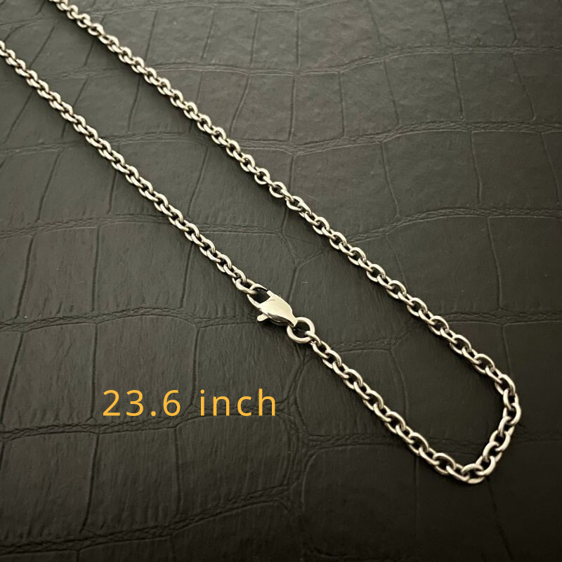 New Pure Titanium O-shaped Necklace Wide 3mm Lightweight Anti Allergic 23.6 inch