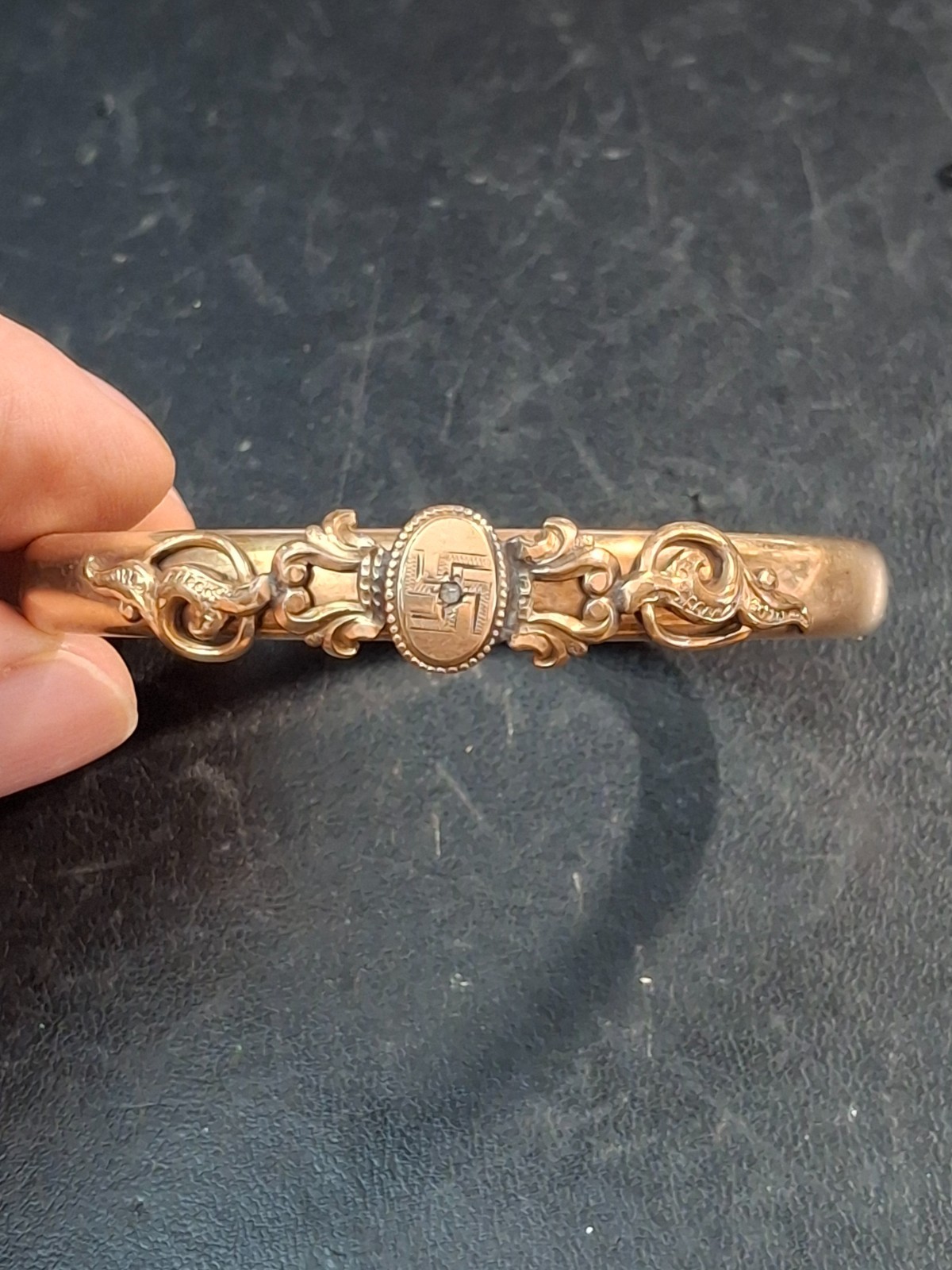 Antique Art Nouveau S.O.Bigney & Co Bangle Bracelet Signed