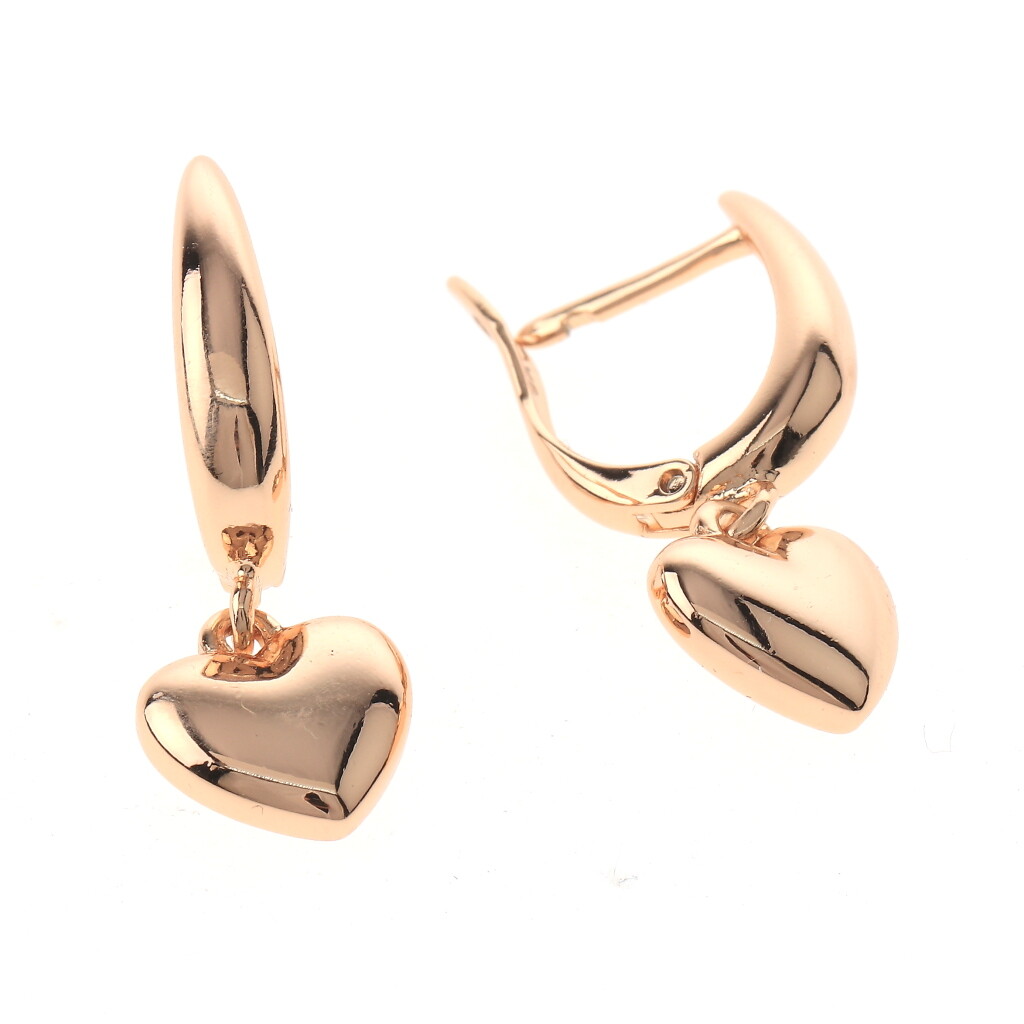 Gold Tone Gold Plated Metal English Lock Drop Earrings XPE2723-GLD