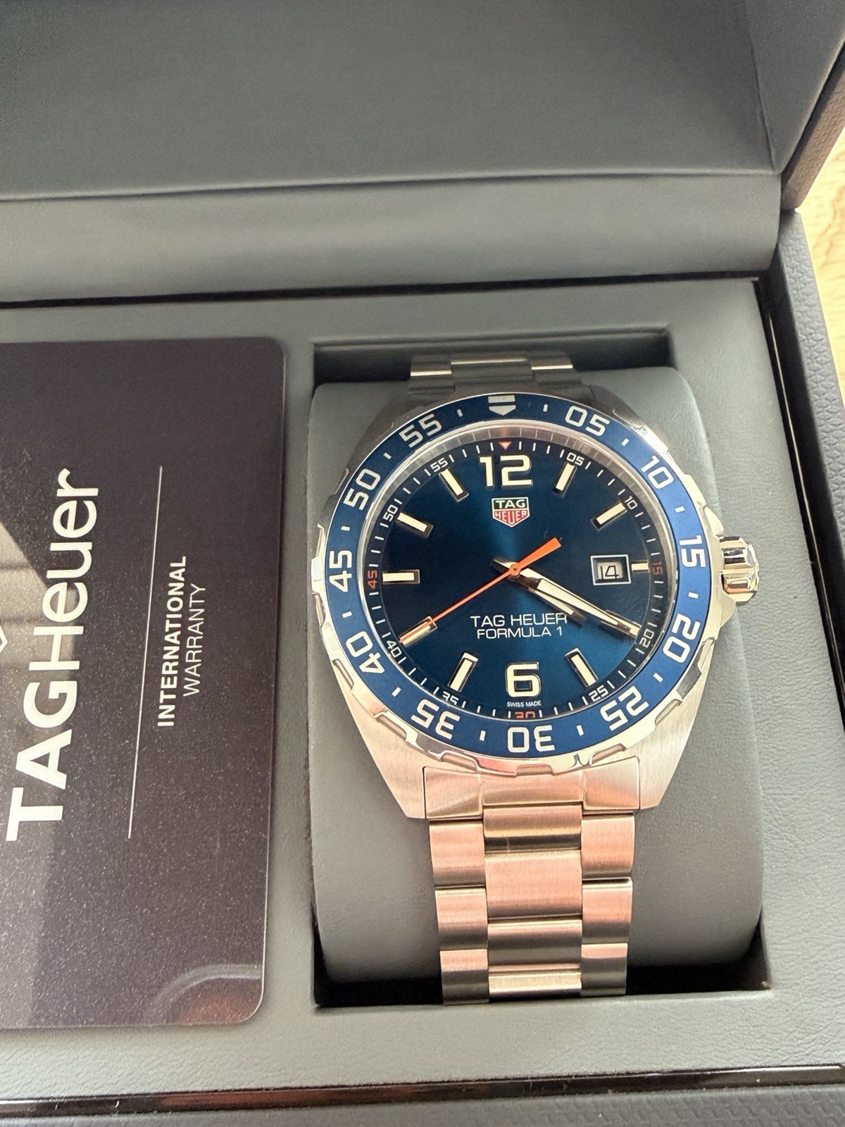 TAG Heuer Formula 1 Quartz Blue Sunburst Dial 43mm 200m Date Sapphire w/ Box