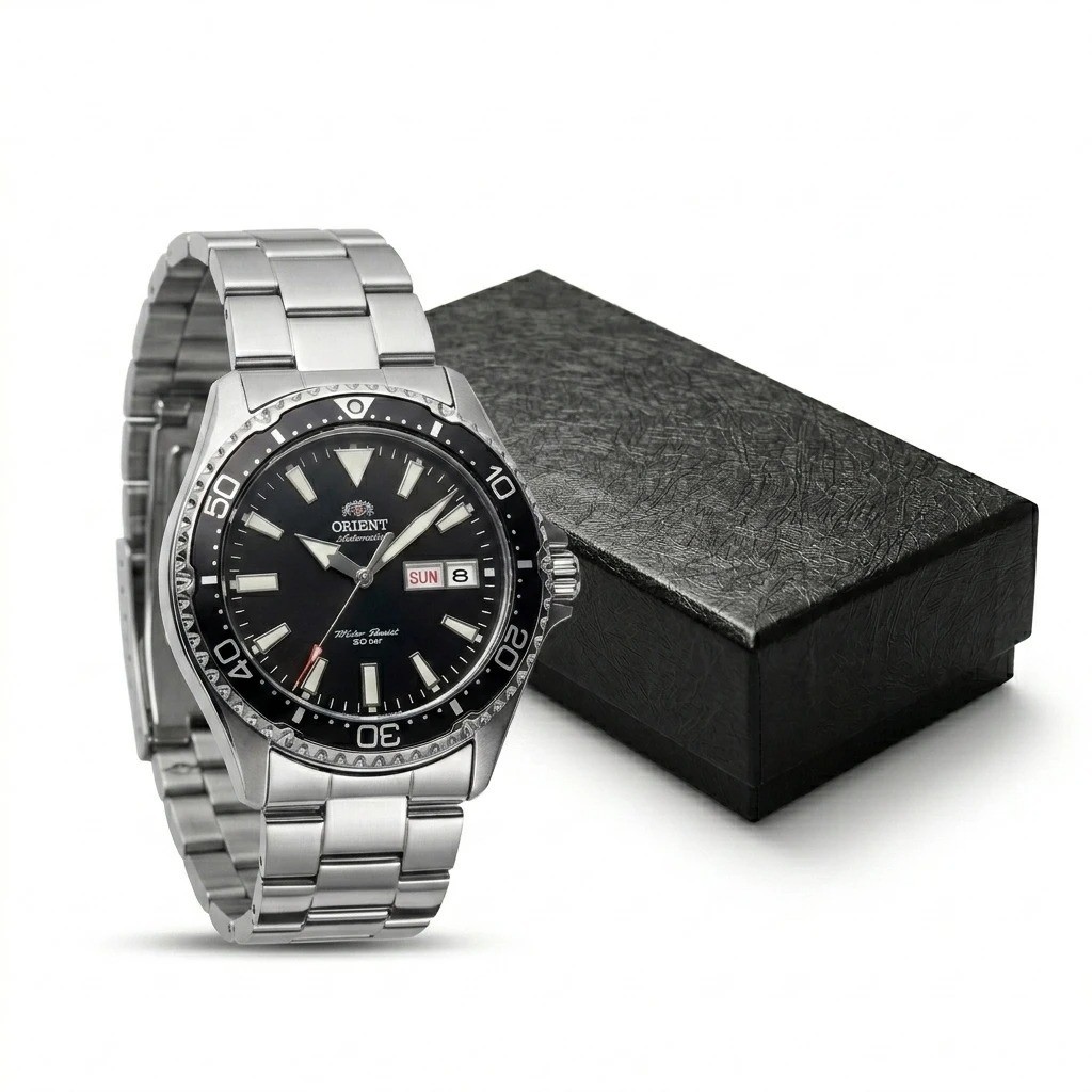Orient Men’s Automatic Dive Watch 20Bar Water Resistant Luminous Day Date Steel