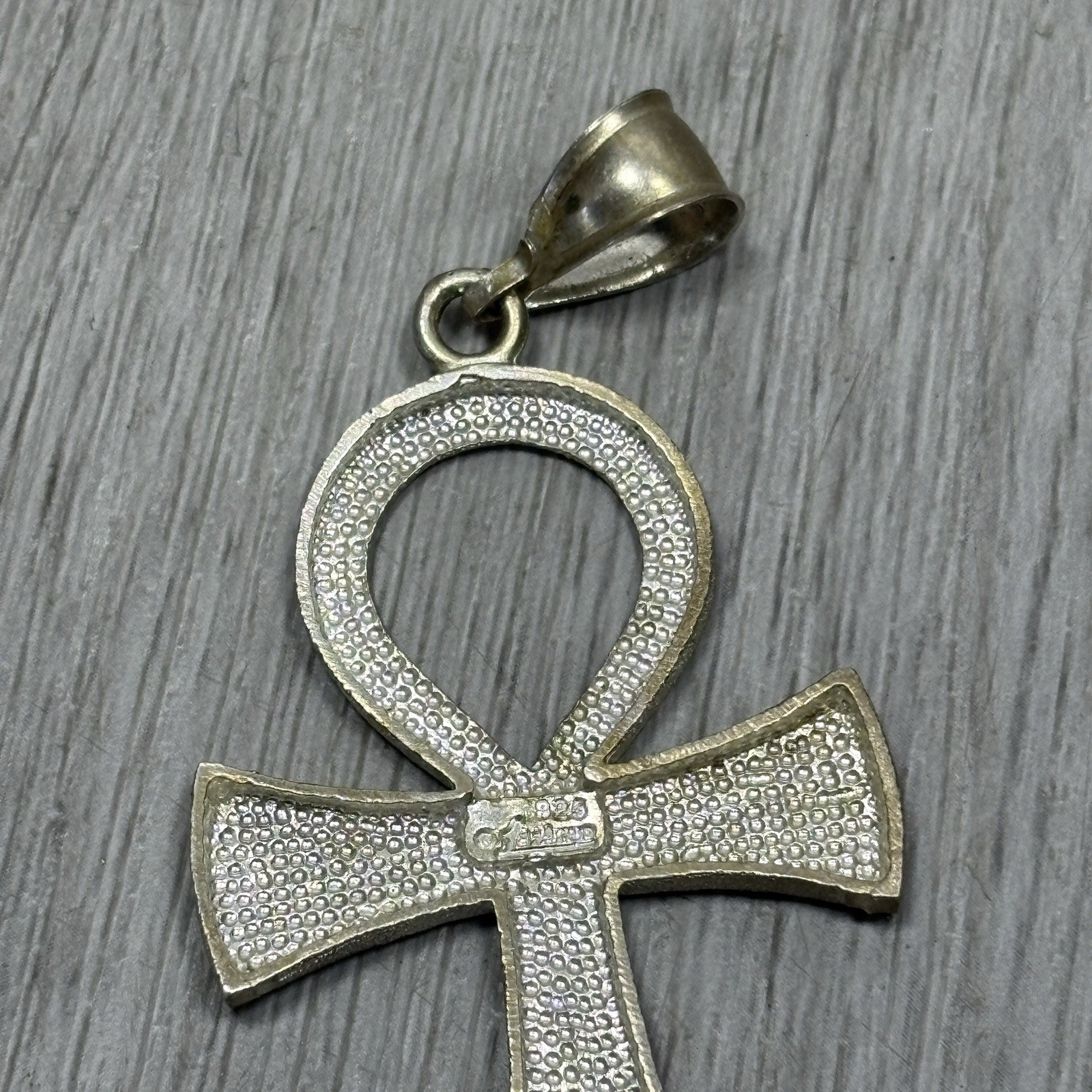 Vintage 925 Sterling Silver Egyptian Ankh Cross Pendant 2.5 Inches 10 Grams