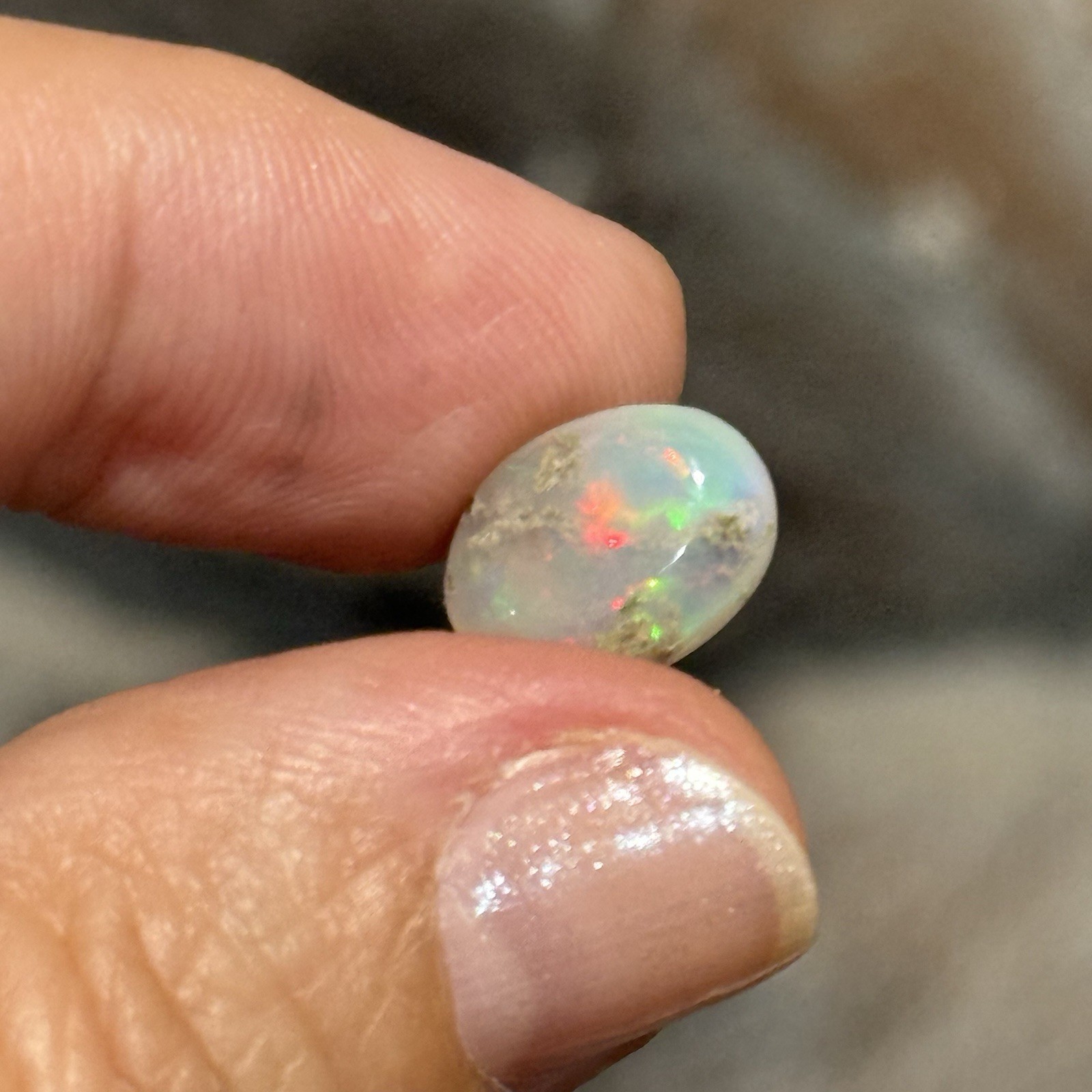 2.7ct 11.8x9x5.4mm Galaxy Ethiopian Welo Opal Oval Cabochon Gem