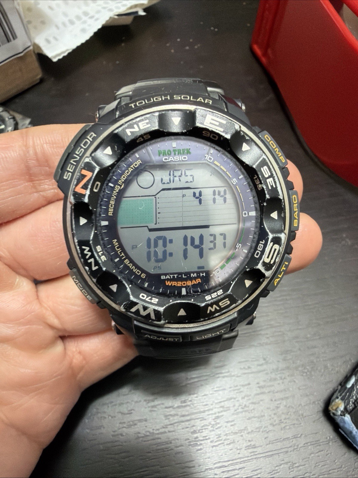 Casio Pro Trek PRW-1500 Triple Sensor Tough Solar Multi Band 6 Watch