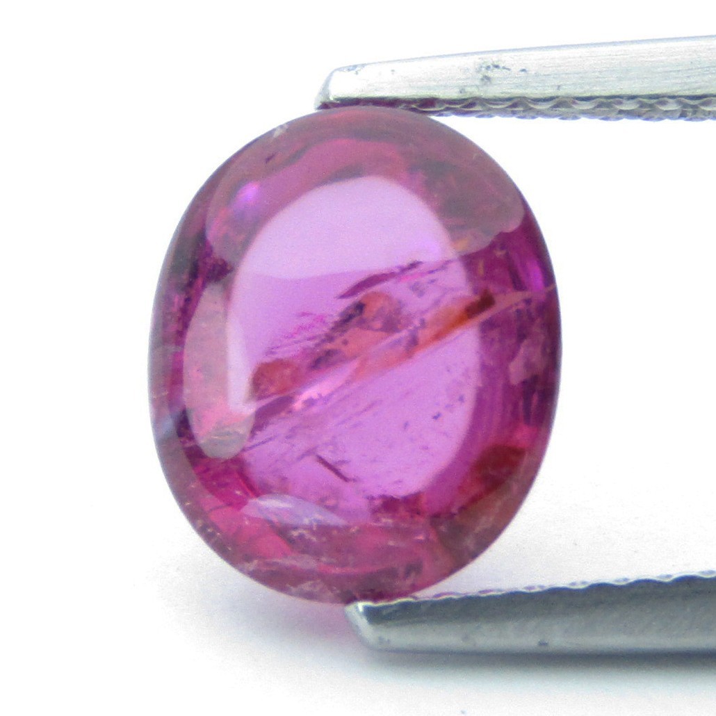 3.17Cts Amazing Natural Rubellite Tourmaline 9.7×8.1x5mm Oval Cabochon Gemstone