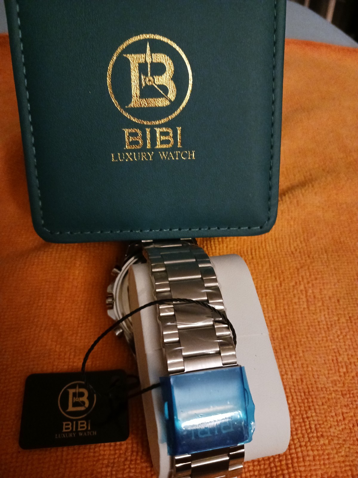 Bibi Cassray Men’s Luxury Watch; Black Dial Rose Case Silver Band B0201