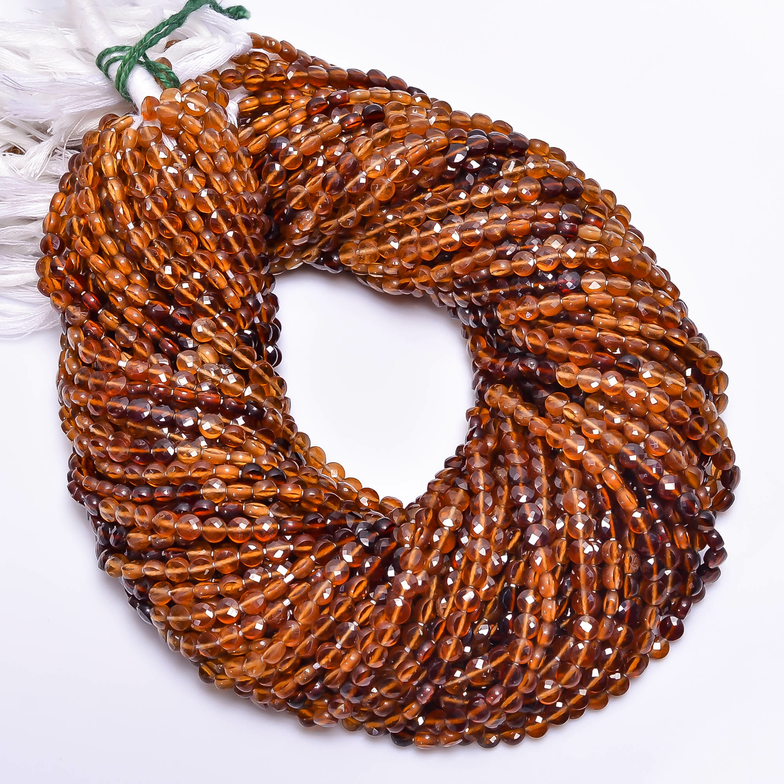 Hassonite Shaded Garnet Gemstone Coin Faceted Beads 4X4X3 mm Strand 13″ EB-402