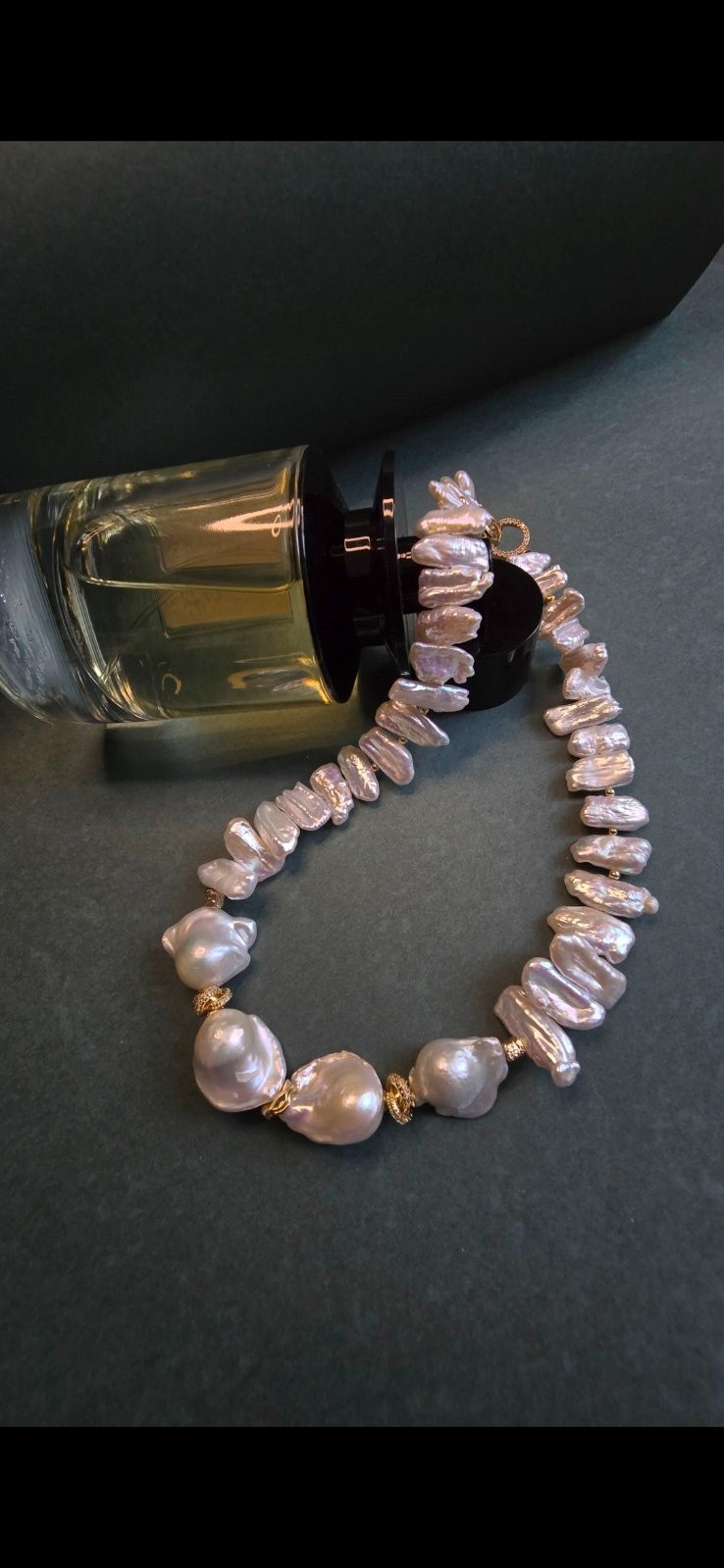 Handmade Baroque Freshwater Pearl Choker Necklace Gold Plated Gift for Her
