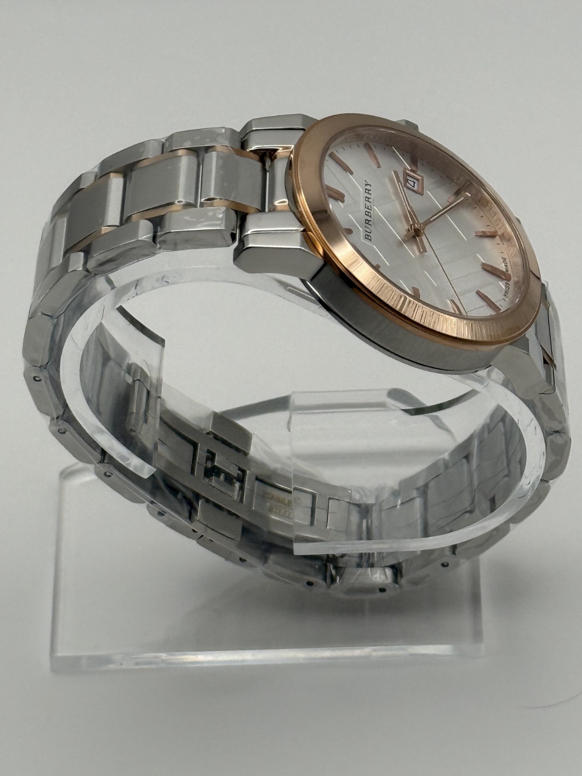 Burberry Silver Dial Two-Tone Stainless Steel Unisex Watch 38mm. BU9006
