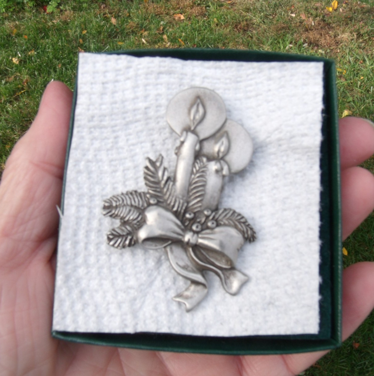 Estate 1992 Seagull Pewter Etain ZinnCanada Candle Brooch