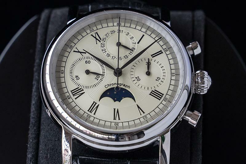 Sugess MoonPhase 29 1/2 Day Chronograph Mechanical Watch Seagull 1963 M199S