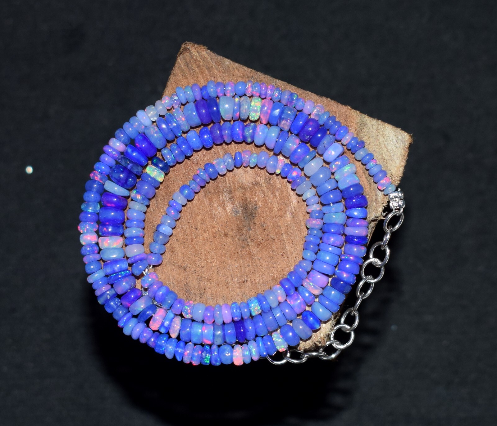 16”Natural Ethiopian Opal Beads Necklace Welo Fire Opal Gemstone Necklace F4187