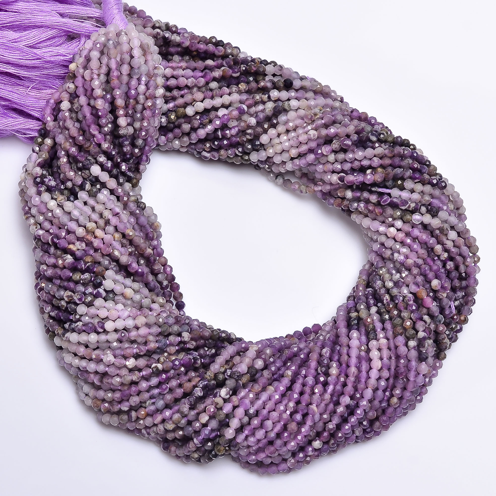 Natural Sugilite Gemstone Round Shape Faceted Beads 2.5 mm Strand 13″ EB-999