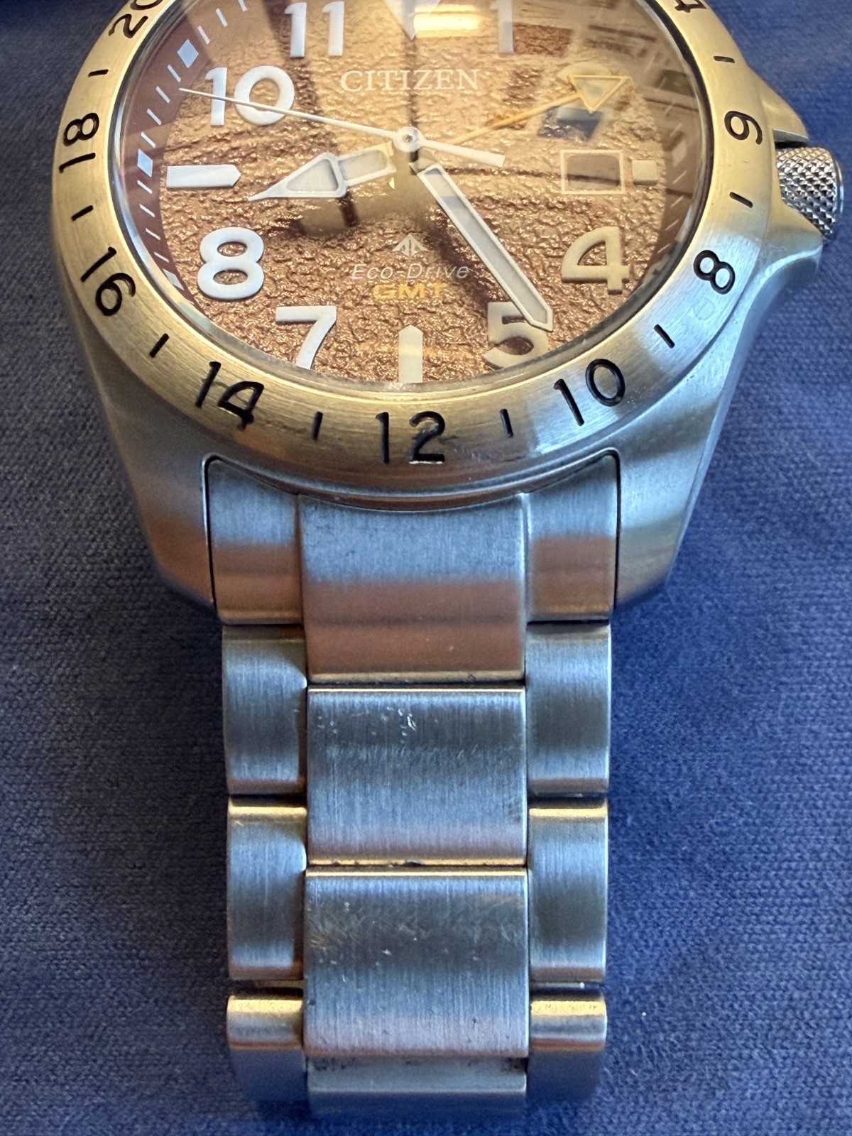 Citizen Promaster Land GMT Eco-Drive Red Dial Mens Watch BJ7150-50W