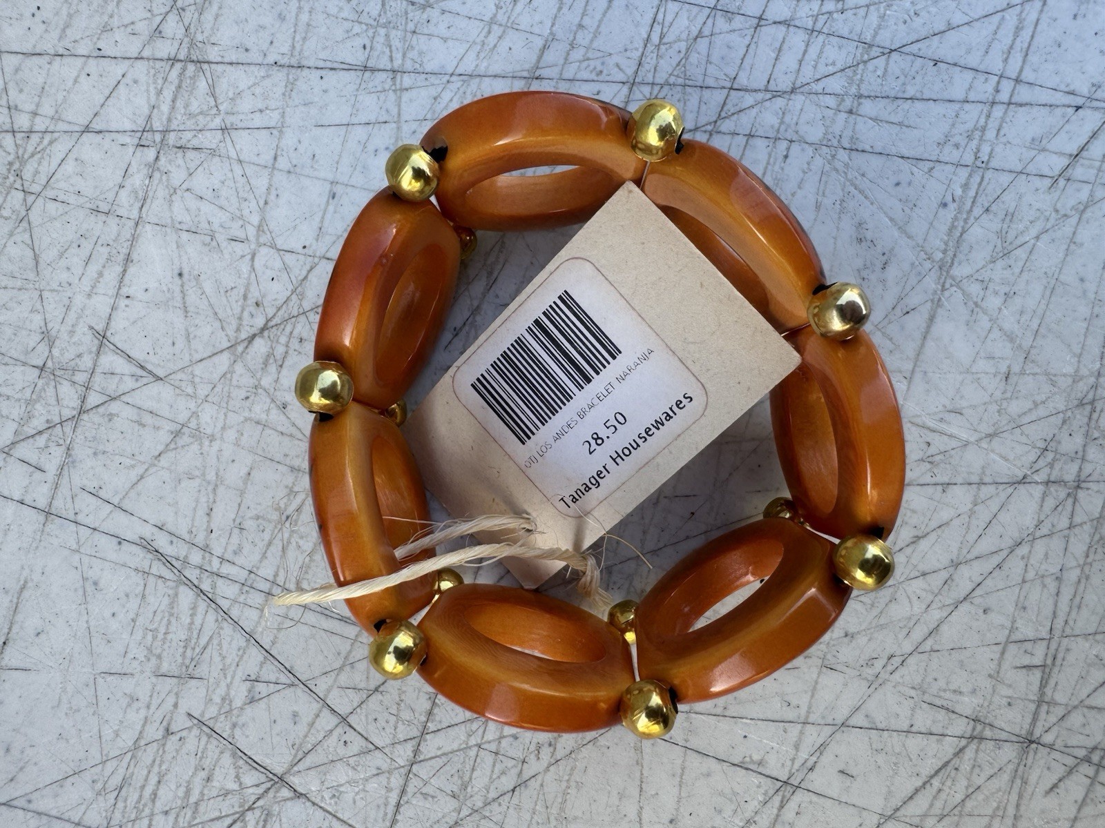 Organic Tagua Nut, Acai Seeds Bracelet Orange & Brown Handmade Ecuador Jewelry