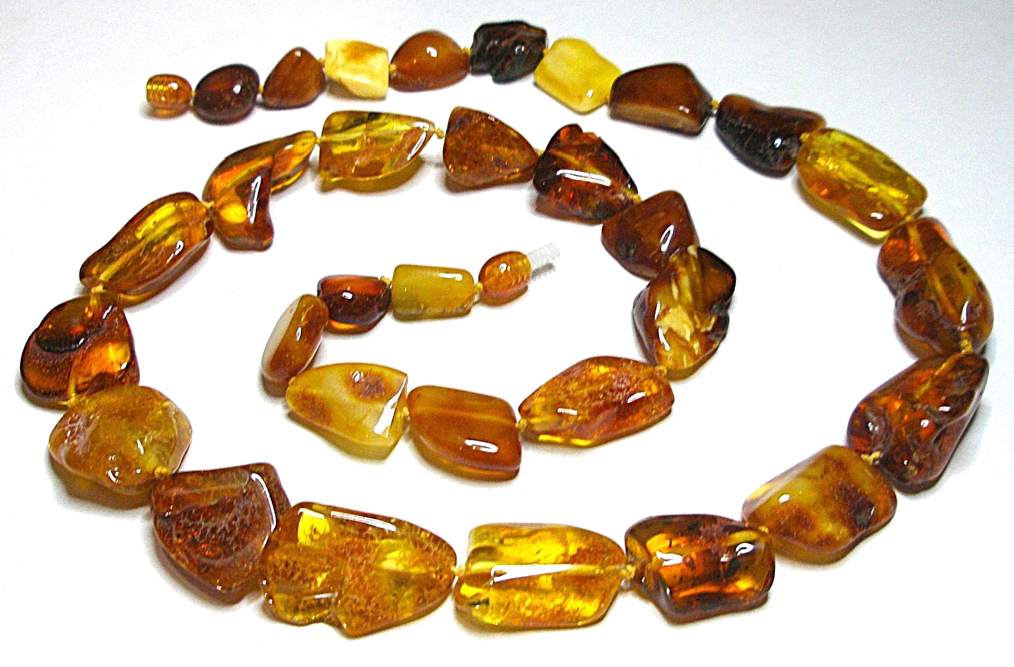 Genuine Polished Baltic Amber Necklace Multicolor 60 cm! – 23.5 inch, Handmade