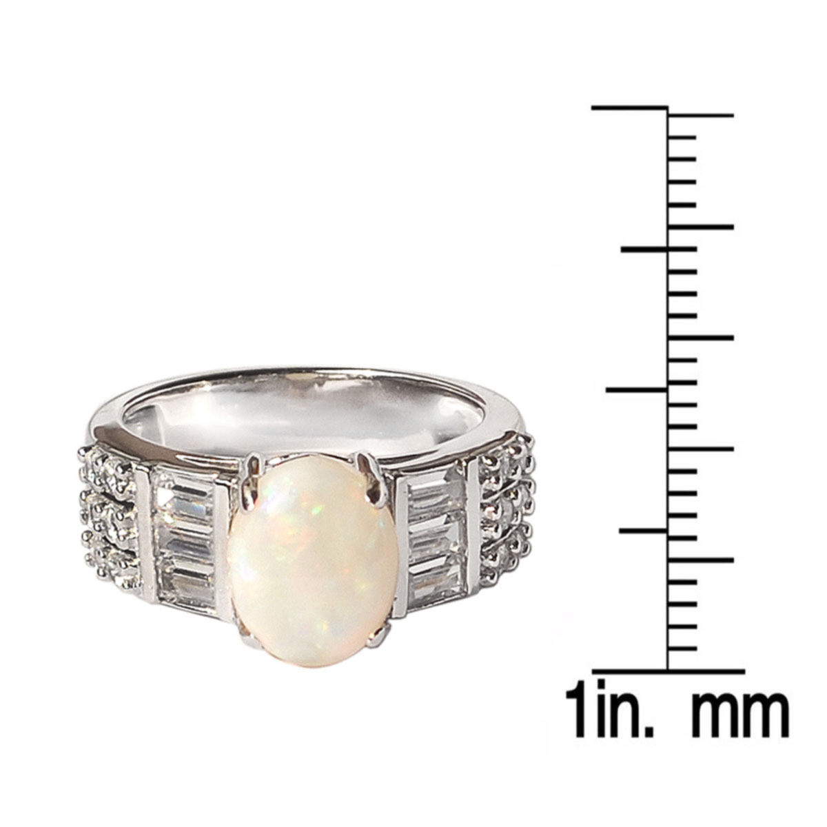 De Buman 1.4ctw Opal 925 Silver Ring SIZE 7/8/8.5
