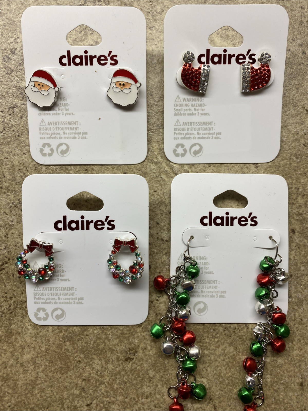 LOT OF Claire’s Christmas Earrings and Other Accessories OVER $200 RETAIL!