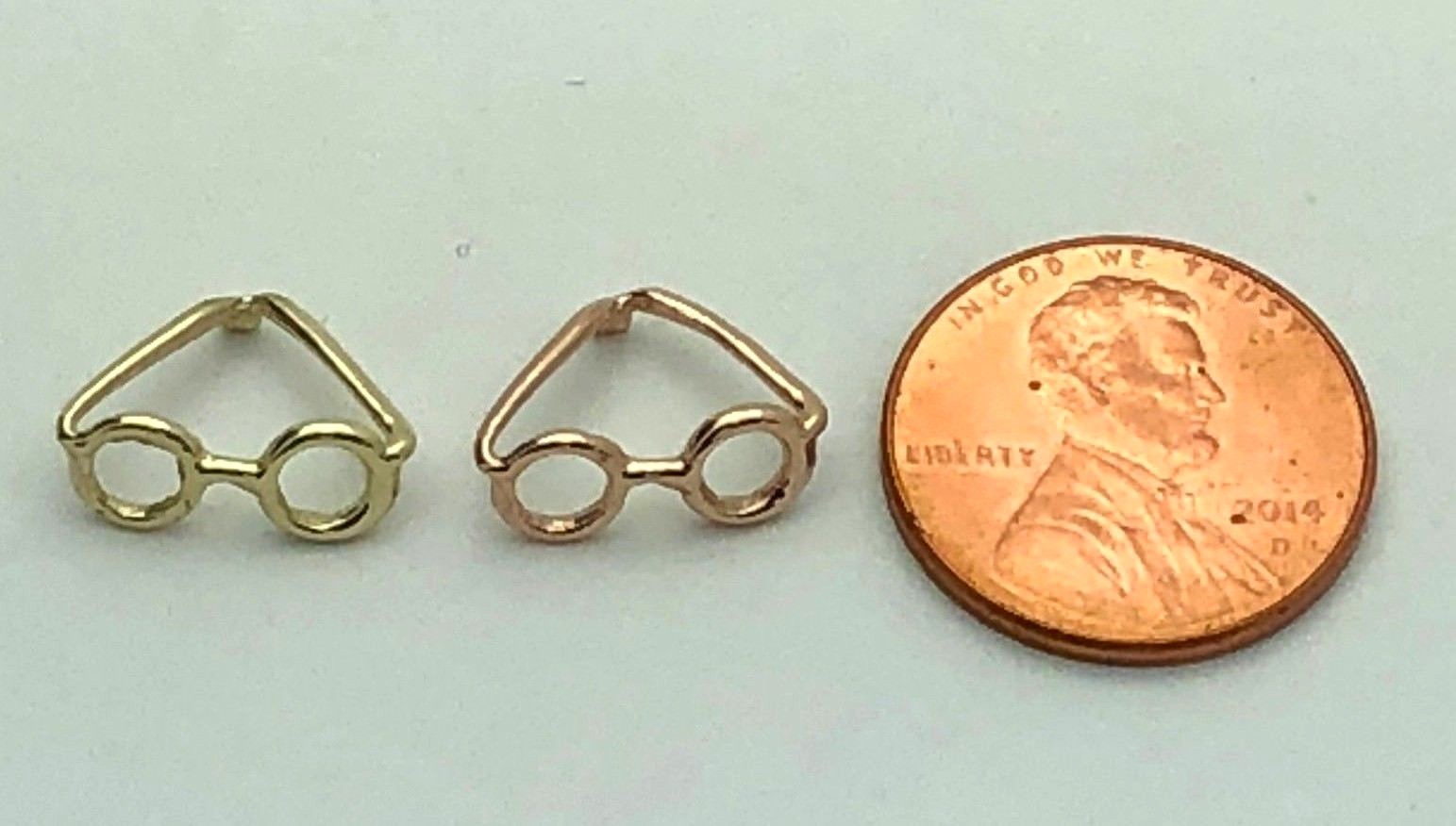14k Yellow White or Rose Gold Sun Glasses Eye Glasses Charm Pendant
