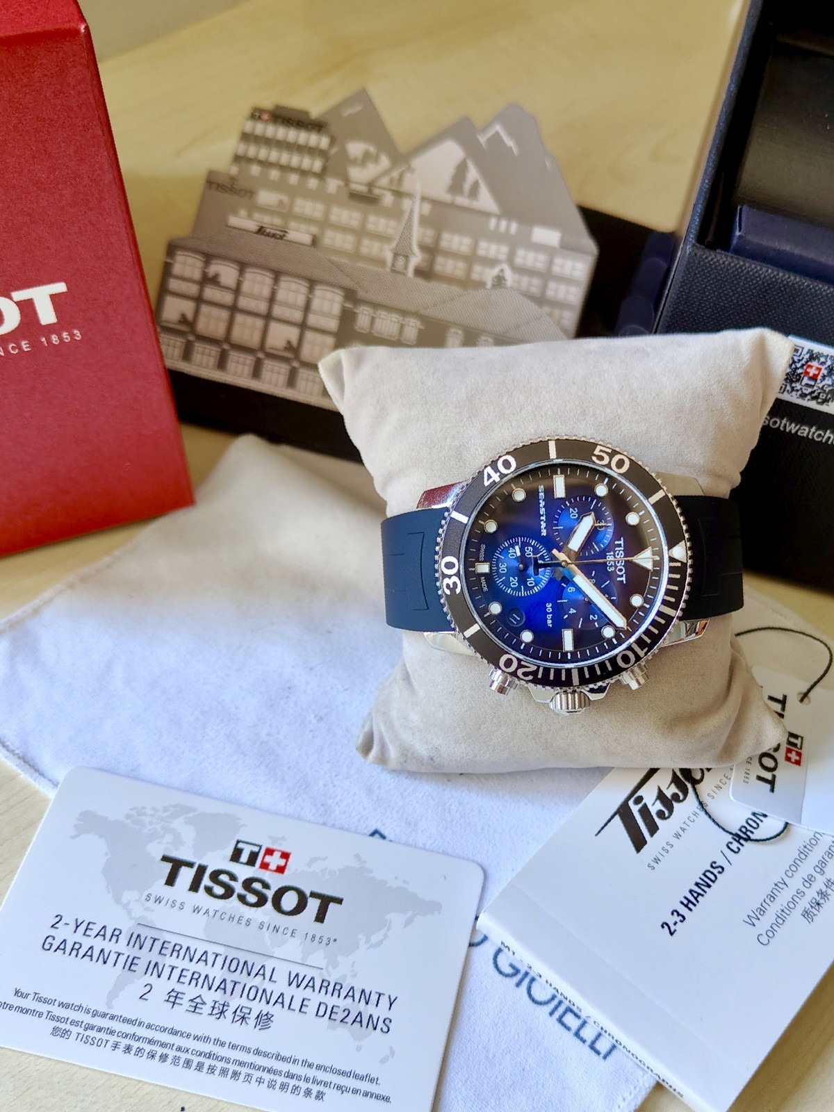 Tissot Seastar 1000 T-Sport Steel Men’s Chronograph Blue Black Dial Diver 300m