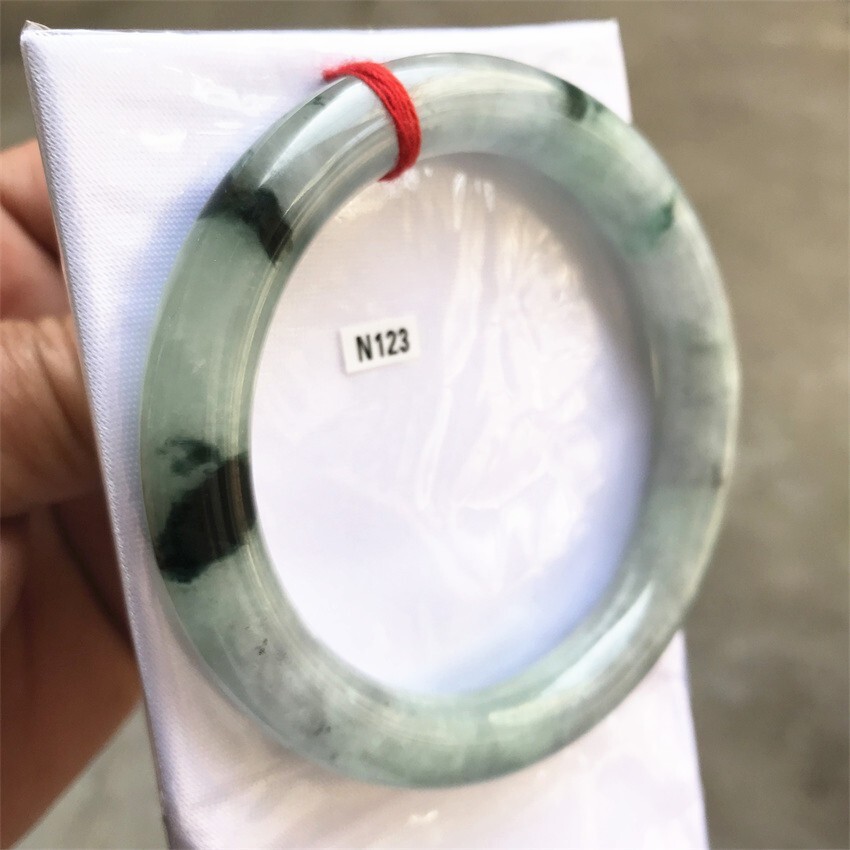 61mm Natural Green Myanmar Jadeite Jade Bracelet Bangle Emerald Jade Bracelet