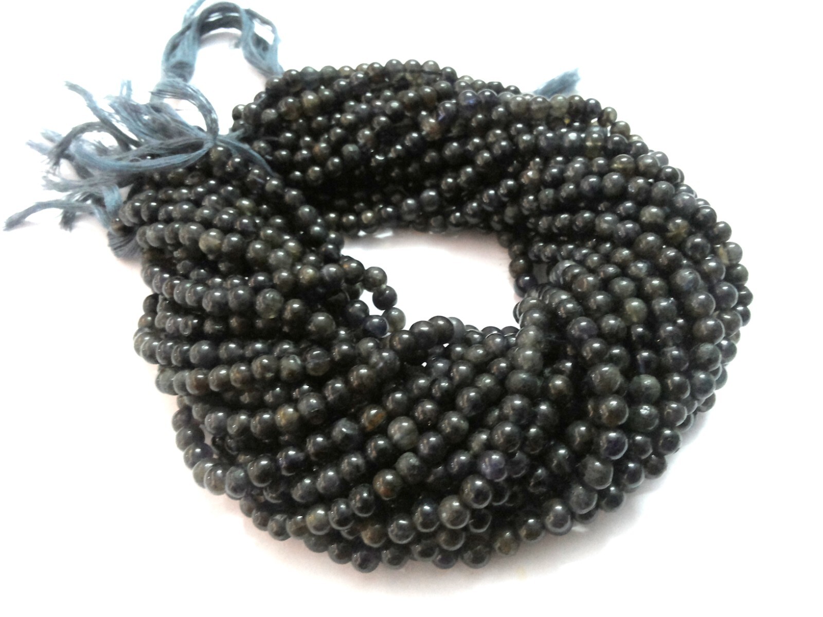 5 Strand Natural iolite Round Smooth 5.5-6mm iolite Round Loose Beads 12″inch