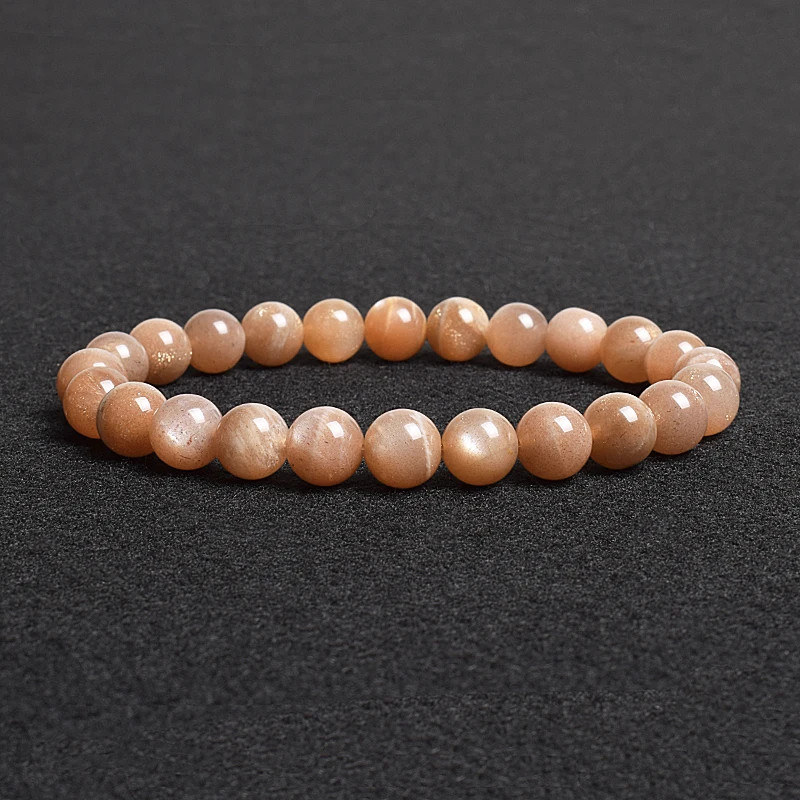 Labradorite Bracelet Round Beaded Band Flash Spectrolite Moonstone 1 Pc