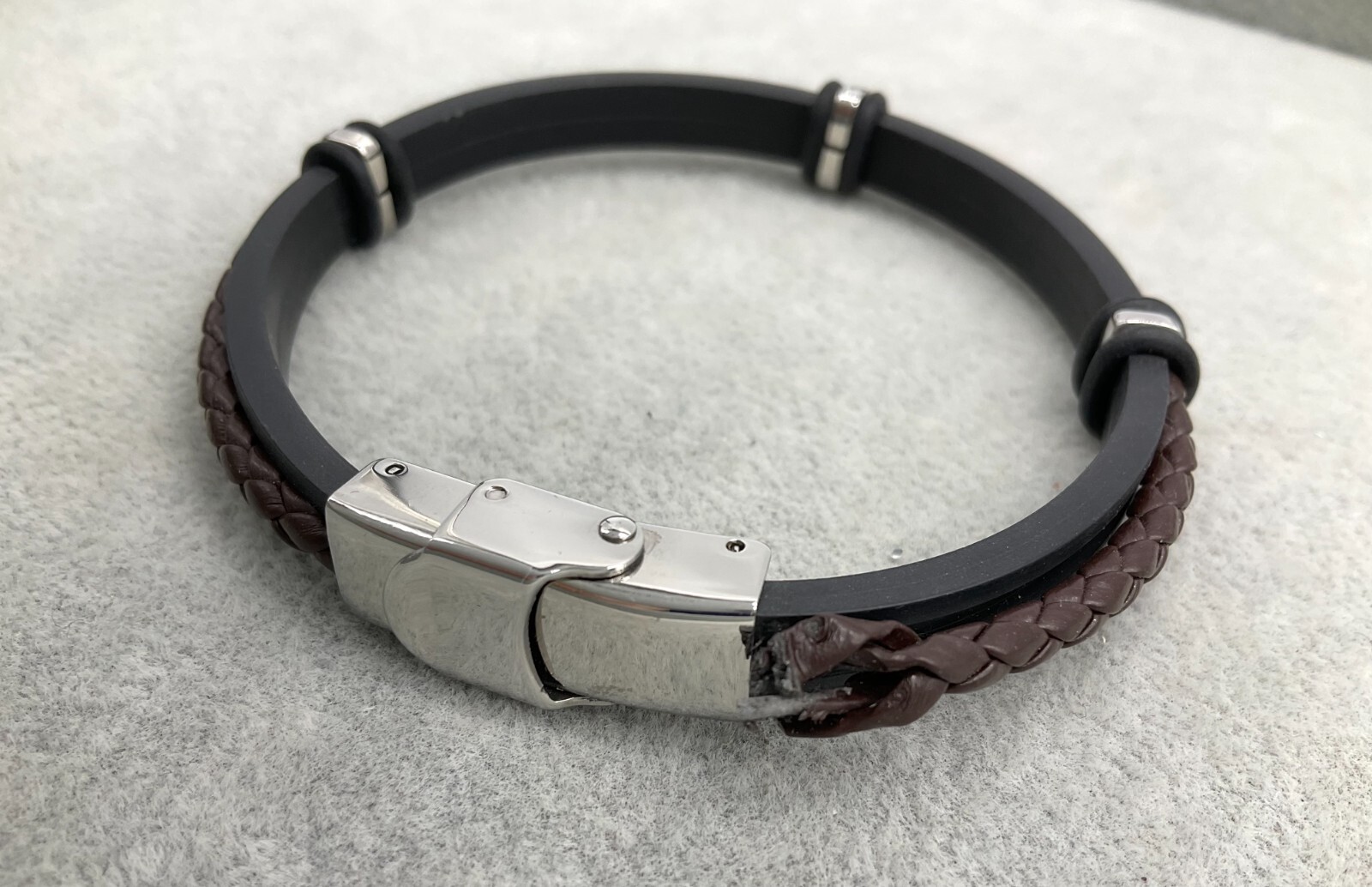 Michael Kors leather & stainless steel bracelet set in box *see description* N6