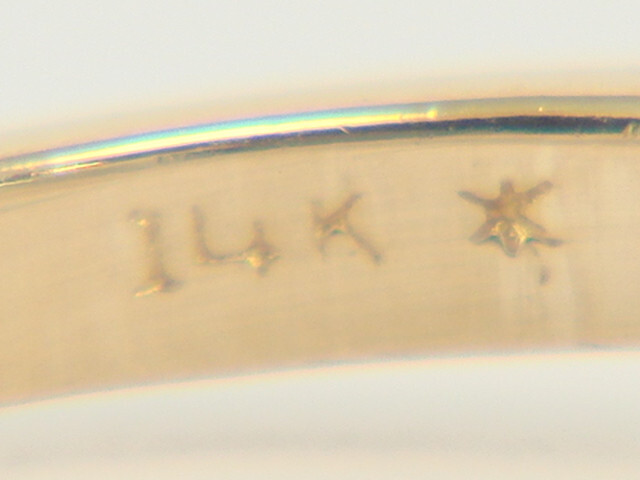 14K Yellow Gold Blue Sapphire & Diamond Cocktail or Right Hand Ring Size 7.25