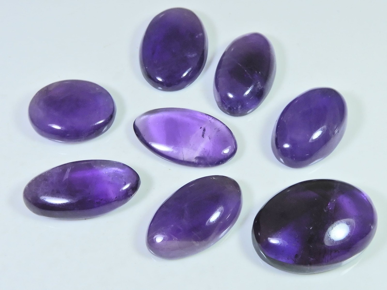 16X25-19X29MM Natural Purple Amethyst Oval Cabochon Loose Gemstone 08Pcs Lot