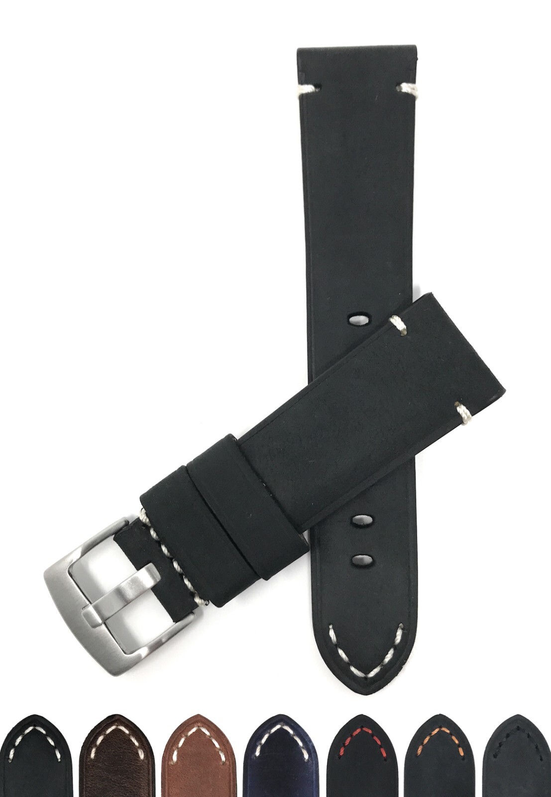 24mm Leather Watch Band Strap for Armand Nicolet JH9, Melrose SH5, S05-3