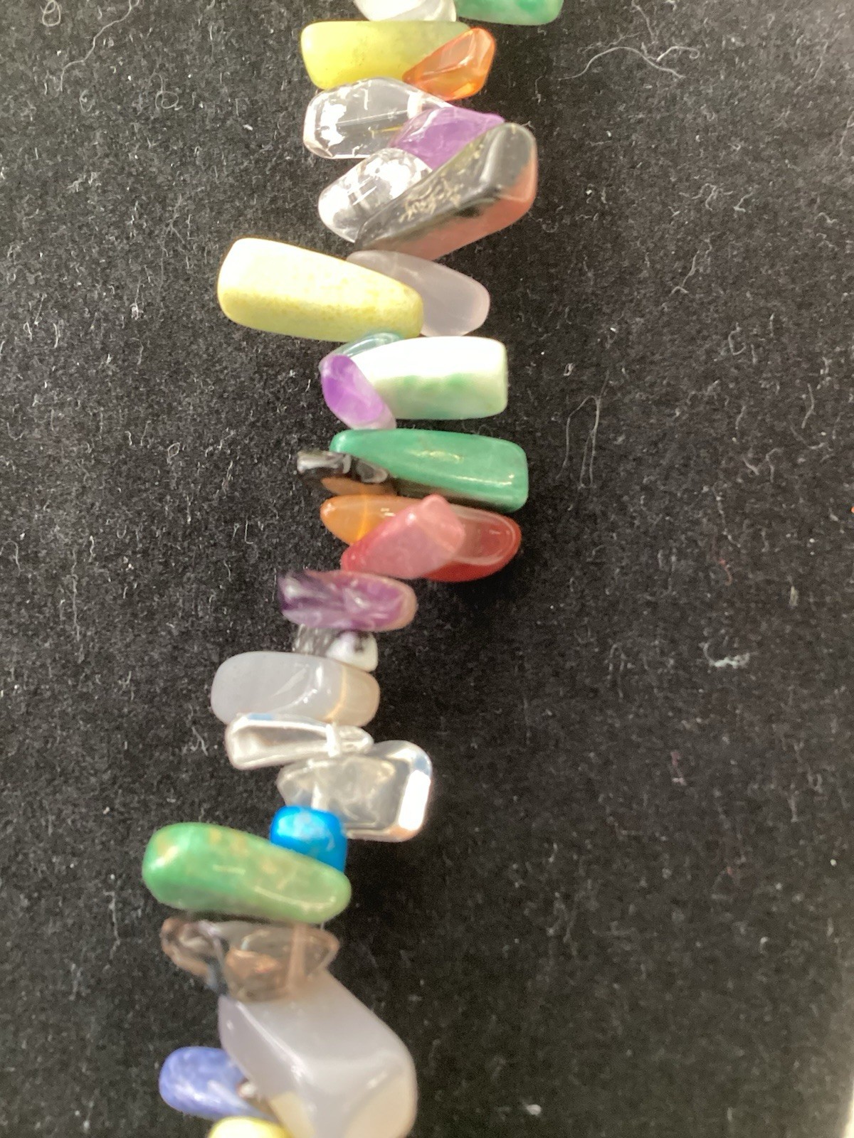 Multi Gemstone Chip/Chunky 24” Statement Piece With Sterling Silver Clasp