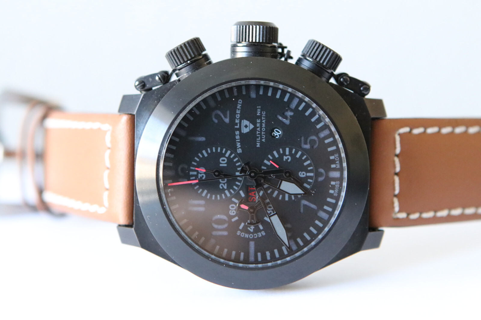 Swiss Legend Militare No. 1 Men’s Swiss Made Automatic Chronograph Watch NEW