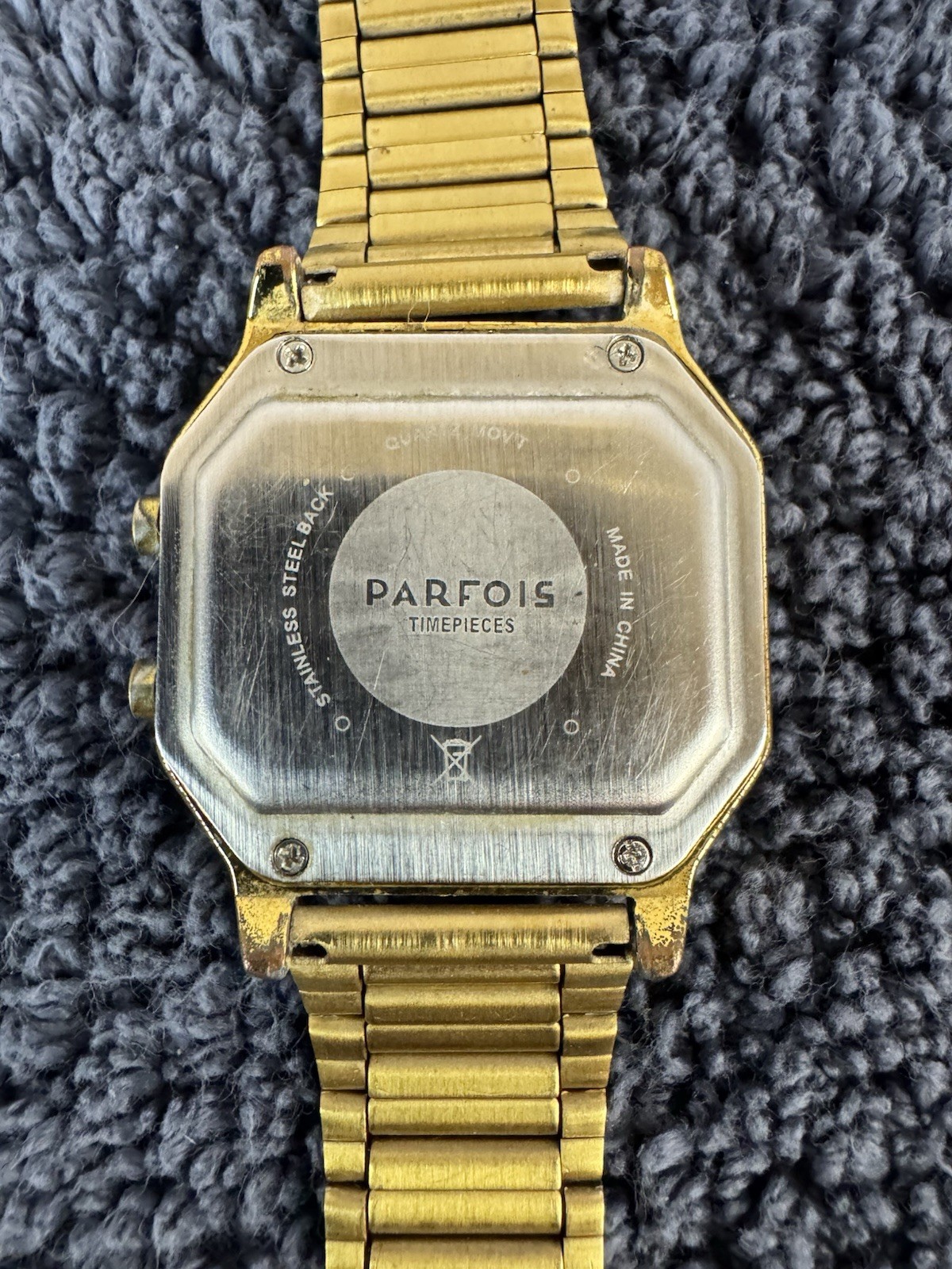 Parfois Digital Watch Gold Tone Band Case & Face New Battery