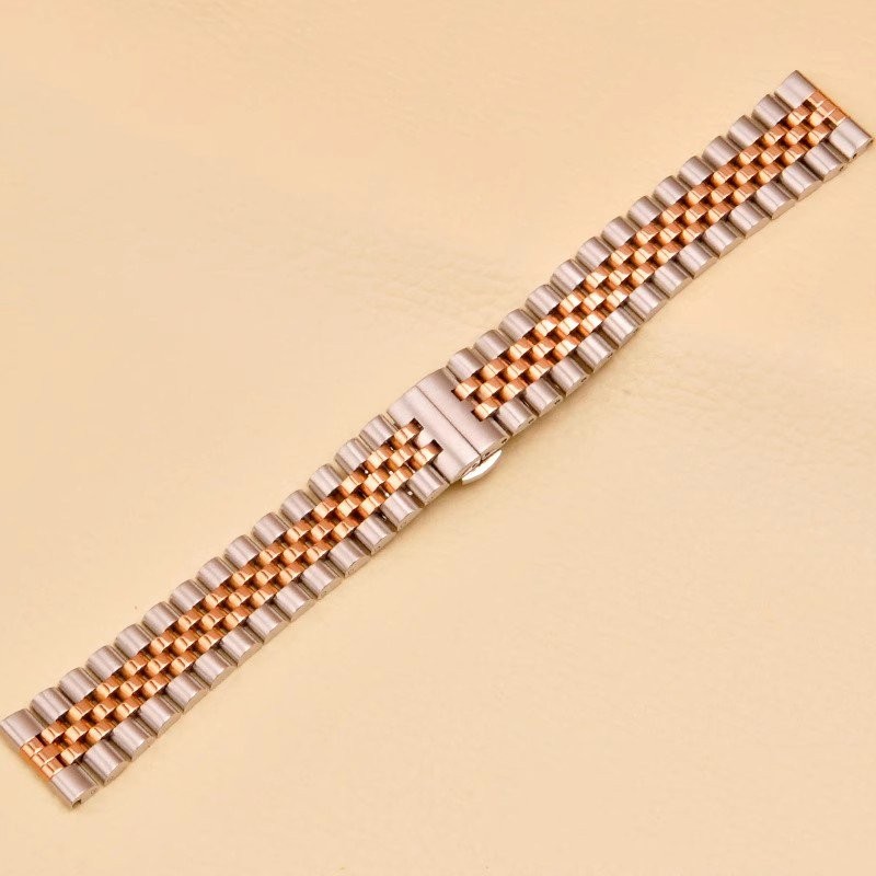 Jubilee 12mm-24mm Wristwatch Strap Metal Bracelet Stainless Steel Watch Band