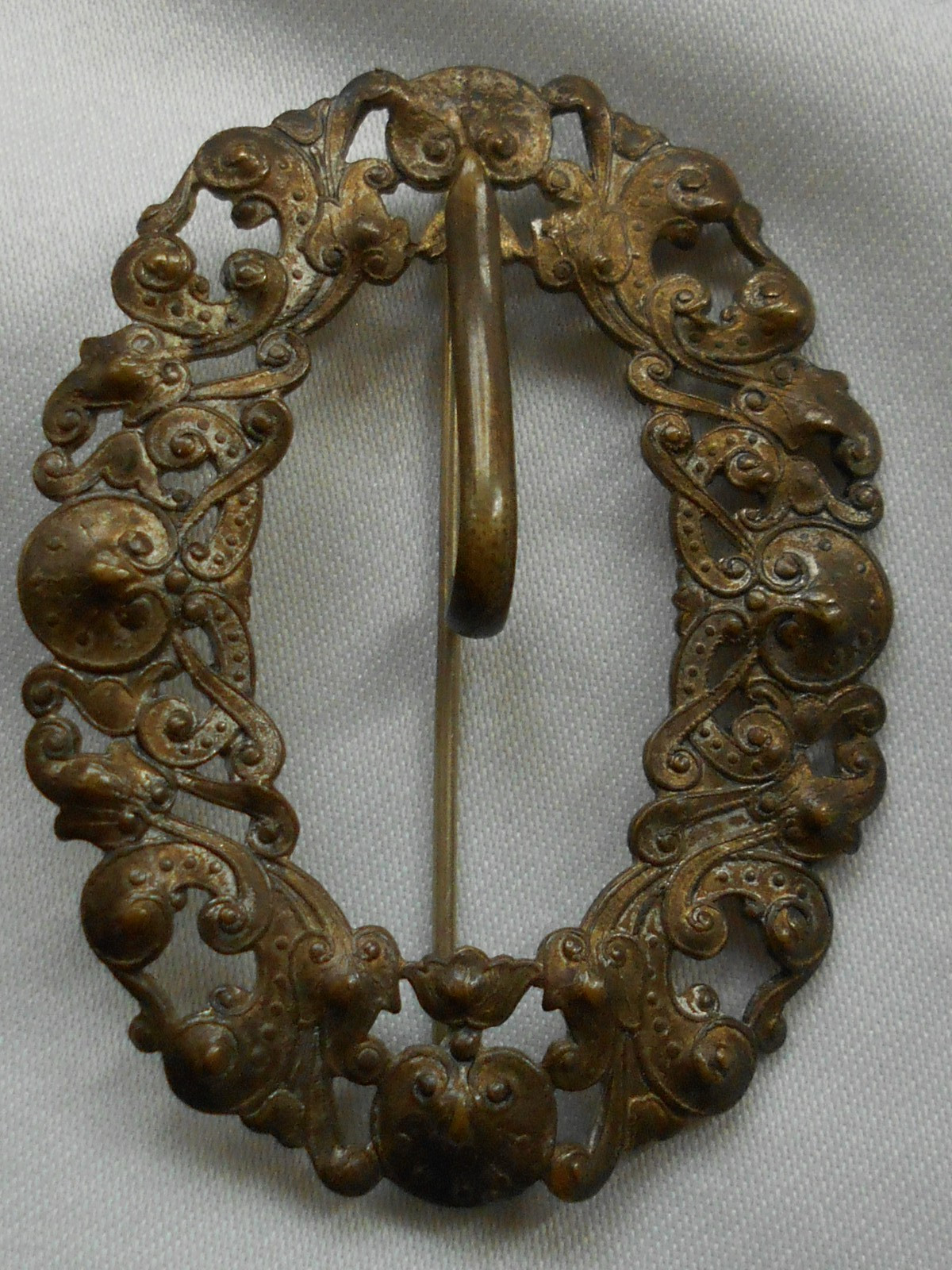 Vintage Ornate Scrolls Brooch with Hook