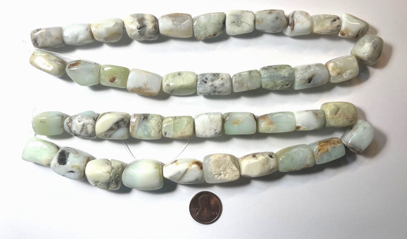 ONE STRAND 15.5″ SMOOTH FACETED CHRYSOPRASE NUGGET 24X14 MM BELOW WHOLESALE!