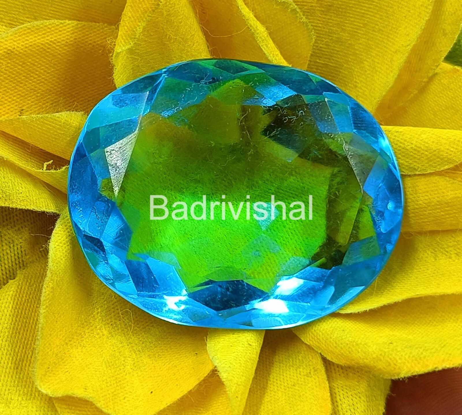 Sky-Blue London Topaz 112 Ct Oval Cut Lab-Created Certified Loose Gemstone 4JUE