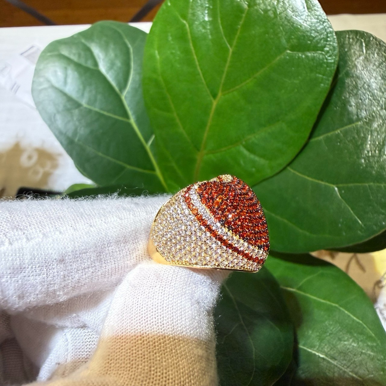 Solid 925 Sterling Silver Red Heart Ring CZ Diamond Pave Hypoallergenic Gift