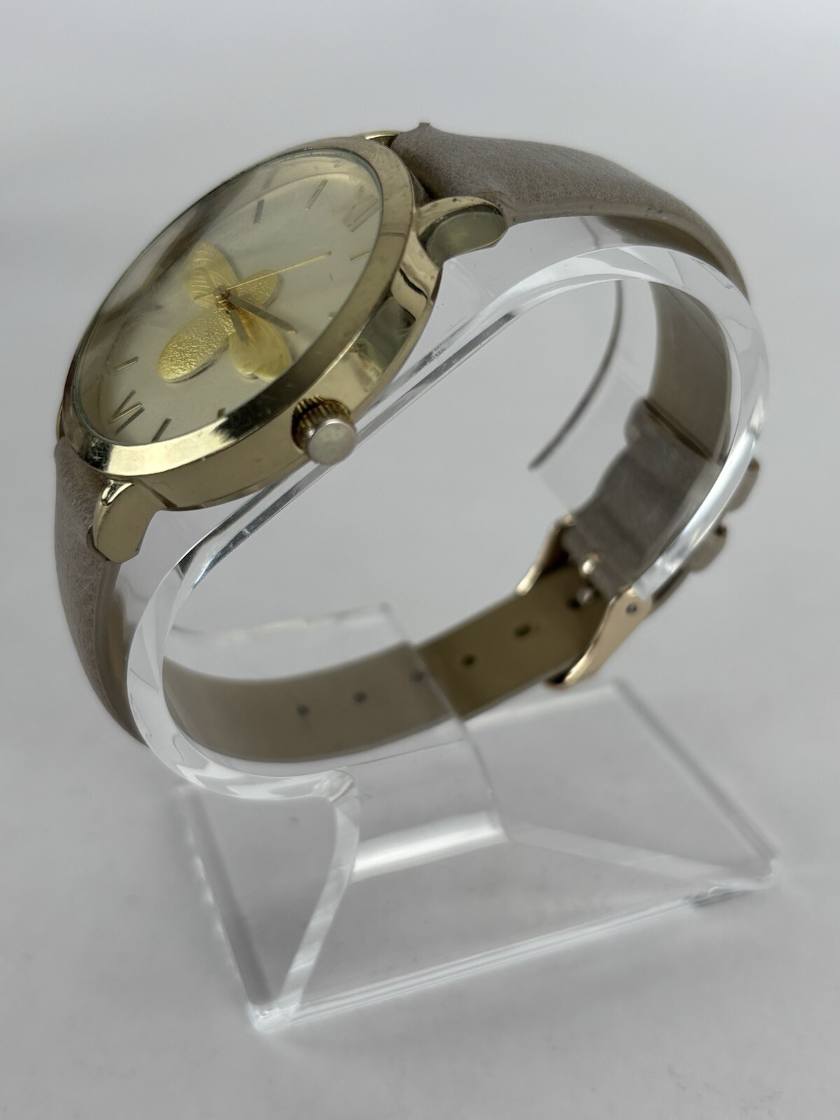 Accutime Watch Corp. 38mm Gold Tone Bumblebee Dial Quartz Watch w/Band & Battery