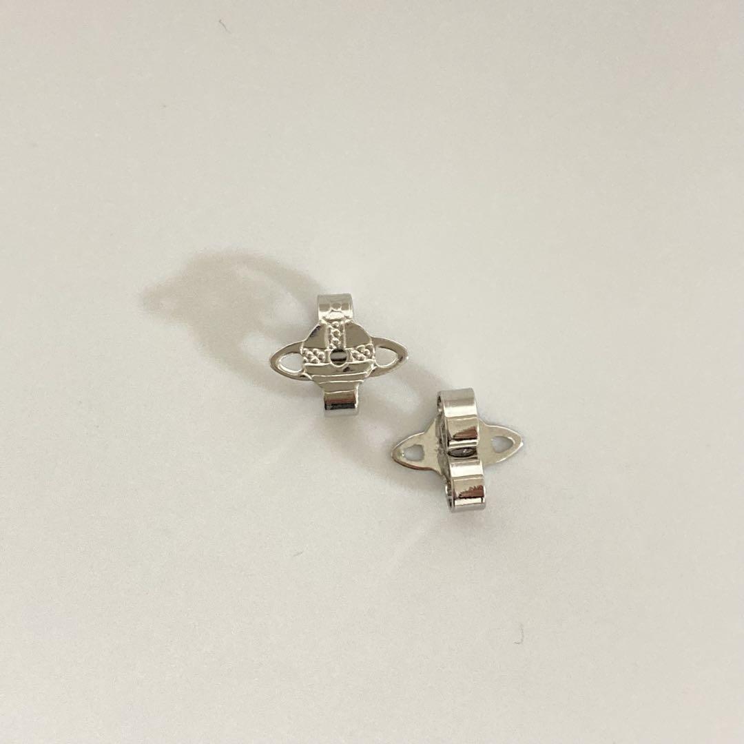 Vivienne Westwood Earrings Petite Rhinestone Silver w/drawstring