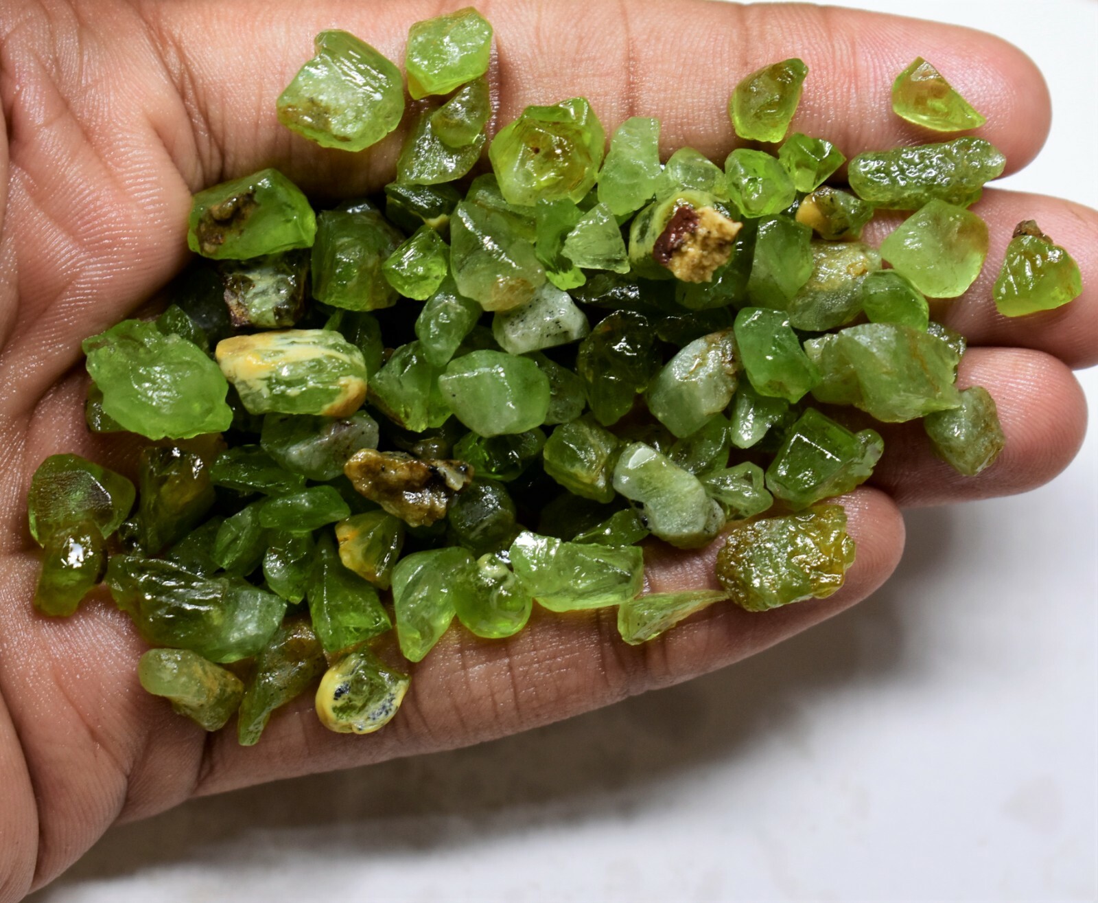 50 Carat Natural Raw Green Peridot For Strand Rough Semi Precious Stone V5072