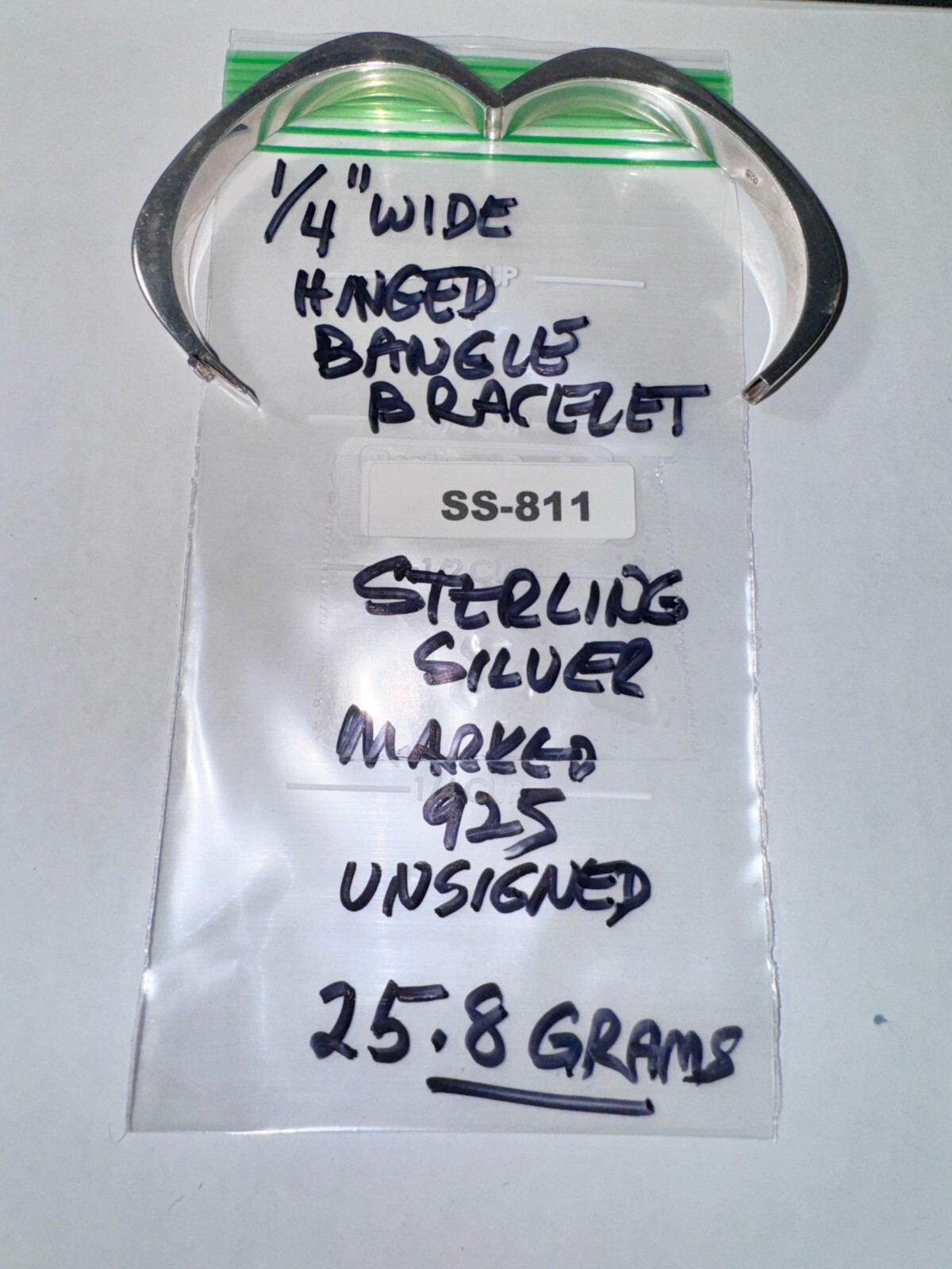 Cool Hollow Hinged 1/4-Inch-Wide Sterling Silver Bracelet, 25.8 Grams! SS-811