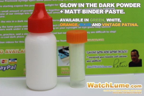 ORANGE GLOW IN THE DARK PAINT WATCH LUME ™ LUMINOUS PASTE KIT LUME – WATCH HANDS