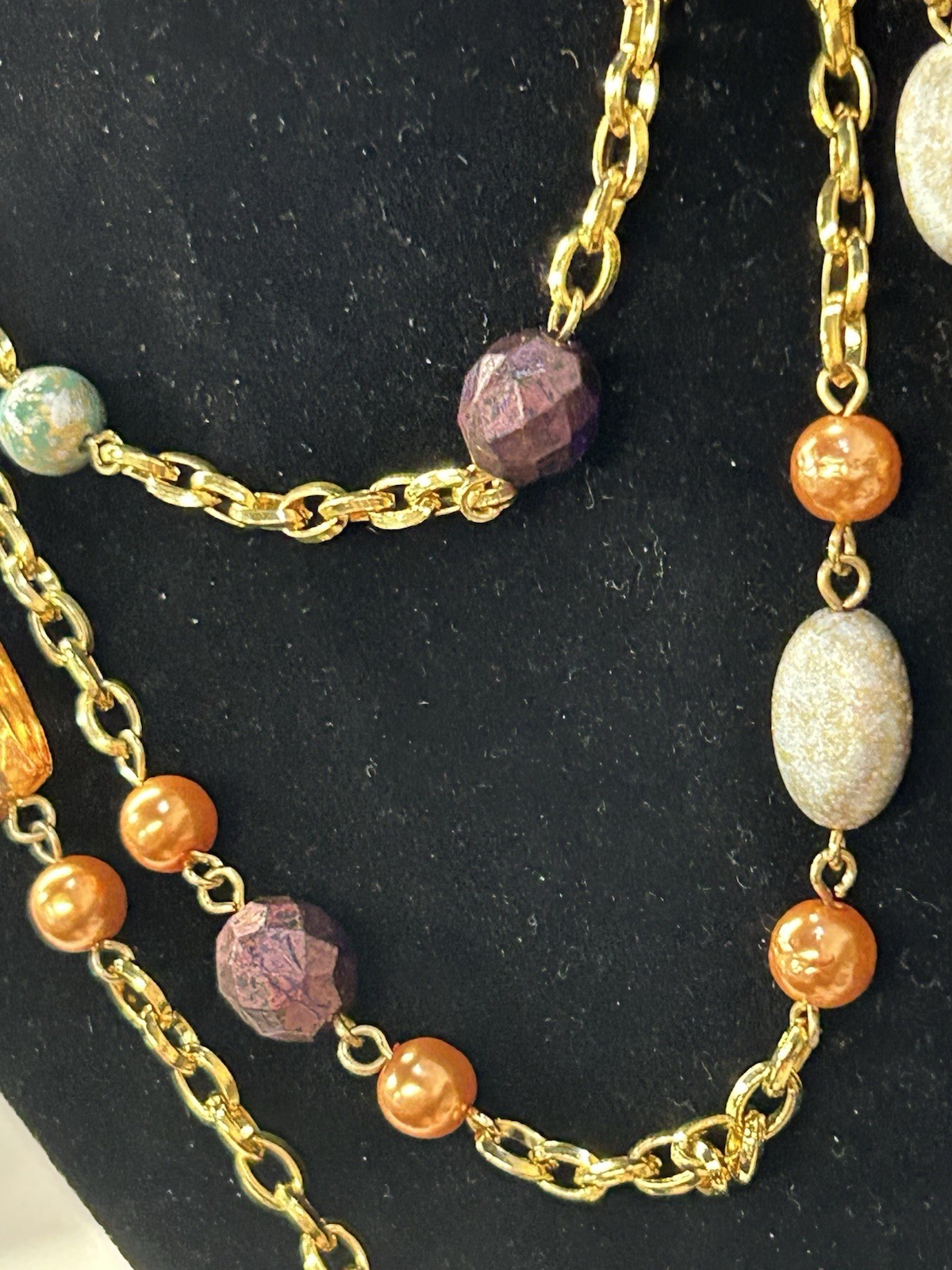 Beautiful vintage art glass layering necklace