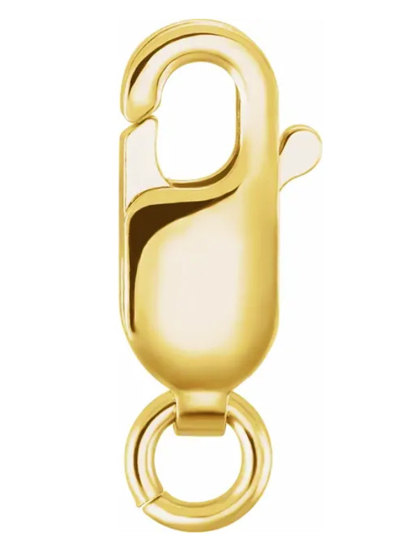 13.5mm MEDIUM SOLID 18k Yellow GOLD Lobster Chain Clasp Jump Ring Italy