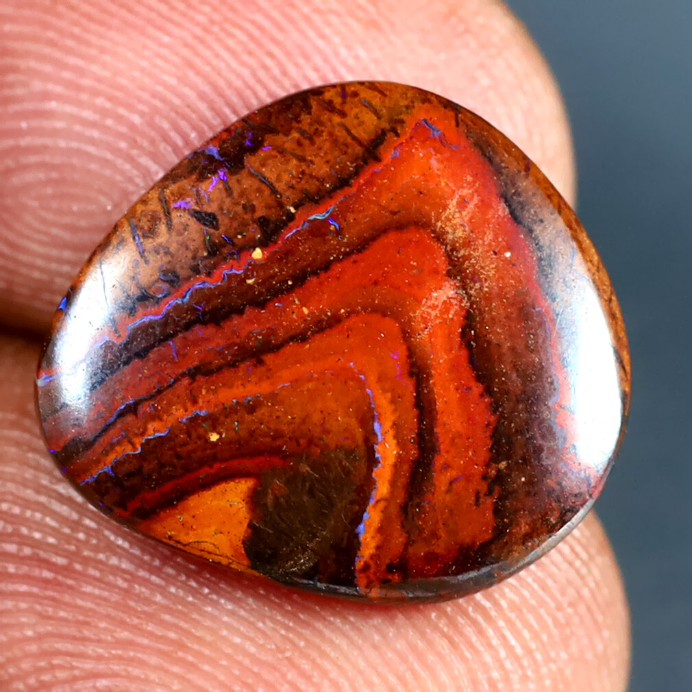 5.43 ct Fancy Cabochon (16 x 14 mm) Multi Color Australian Koroit Boulder Opal