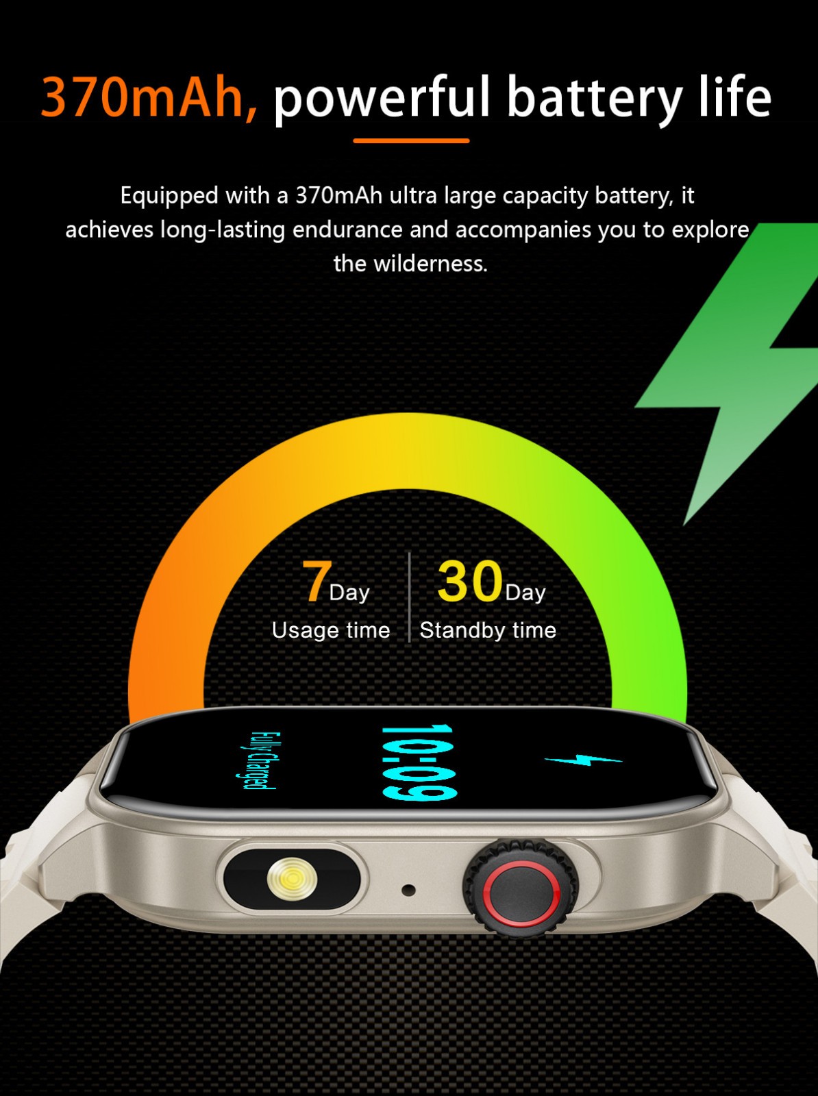 Men Smart Watch 2.01” Rectangle Sport Watch Health Monitor Call Reminder Watch